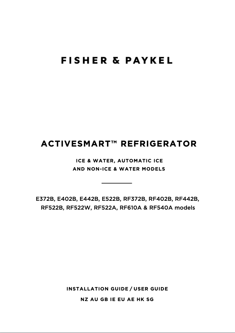 Página 1 del manual Manual de usuario Fisher & Paykel RF442BRXFDU5