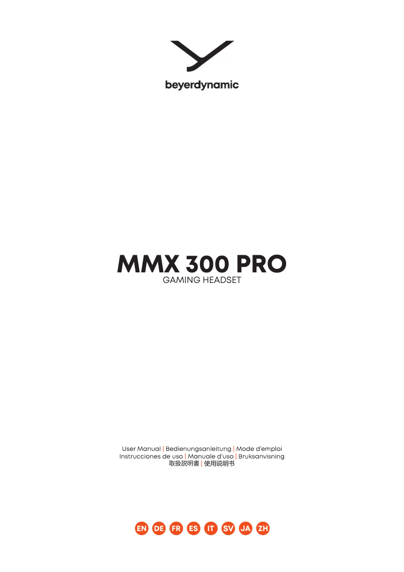 Página 1 del manual Manual de usuario Beyerdynamic MMX 300 PRO