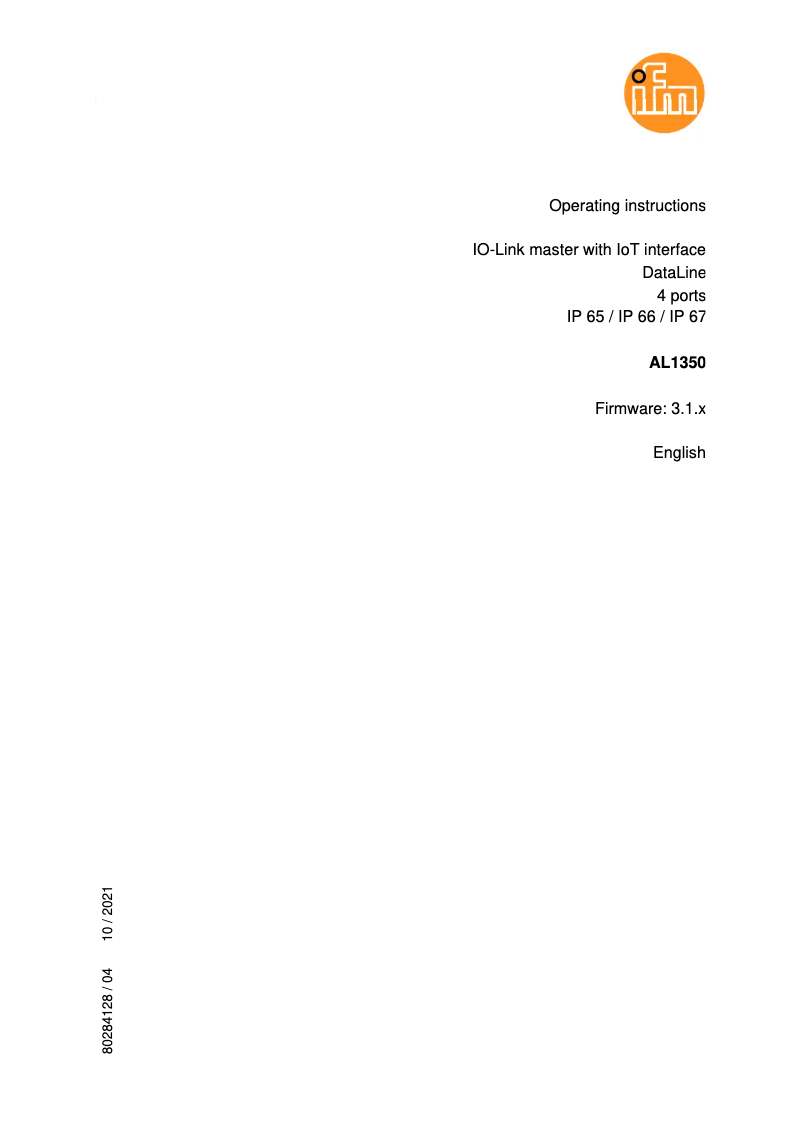 Página 1 del manual Manual de usuario IFM AL1350