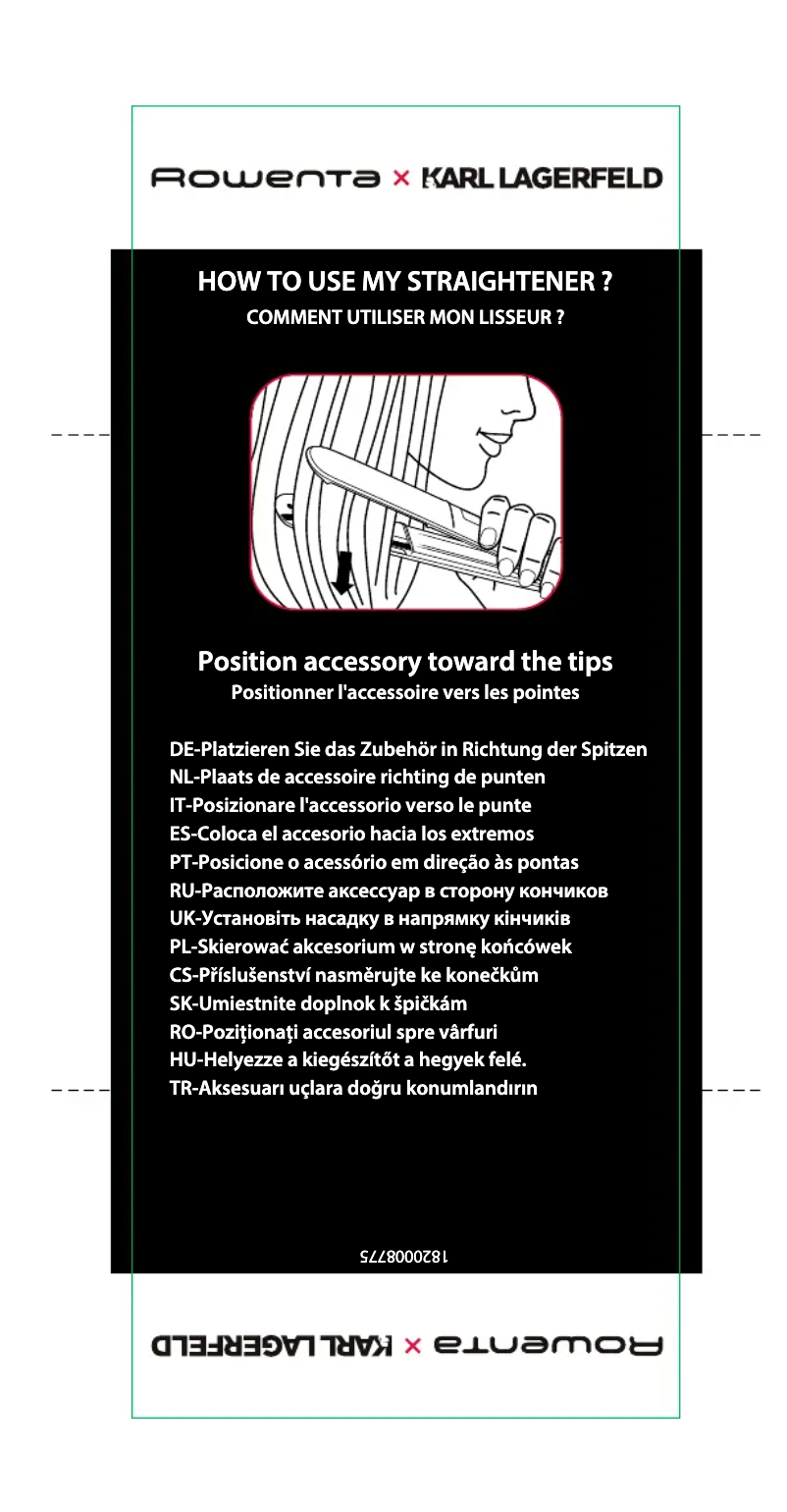 Página nº 1 - Guía de inicio rápido Rowenta X Karl Lagerfeld K/Pro Stylist SF467L