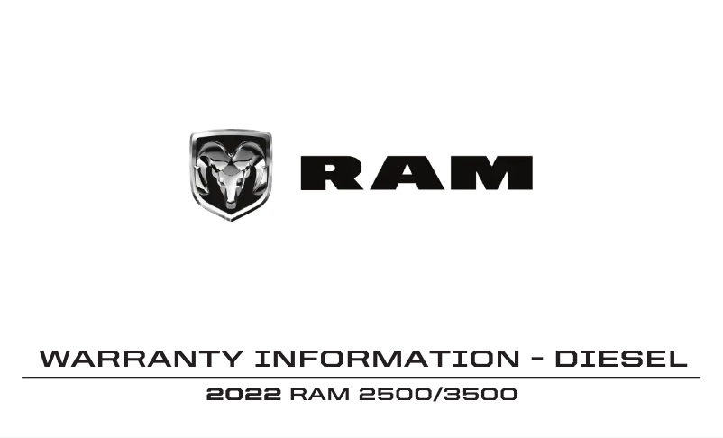 Página 1 del manual Información de garantía RAM 2500 (2022)