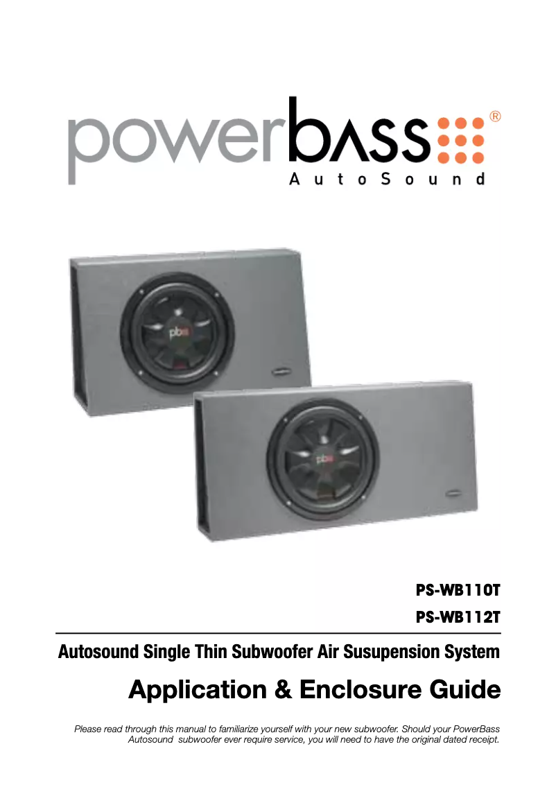 Página 1 del manual Manual de usuario PowerBass PS-WB112T