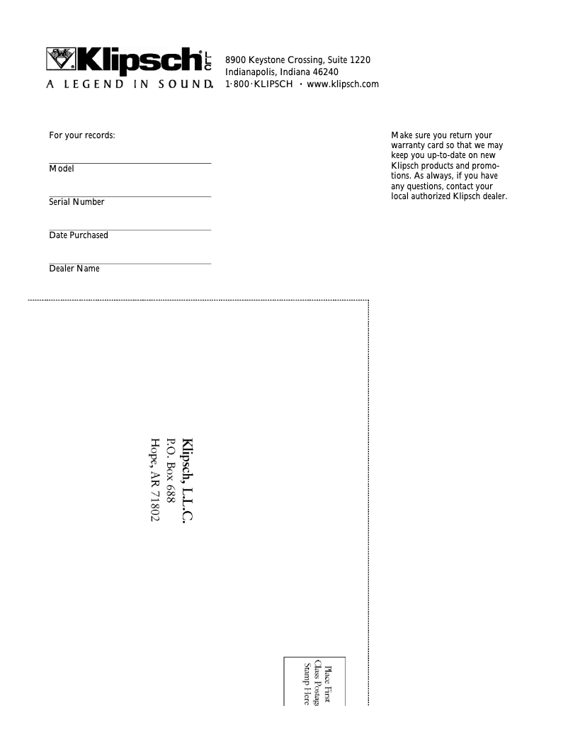 Página 1 del manual Manual de usuario Klipsch KAW 1.1 Synergy