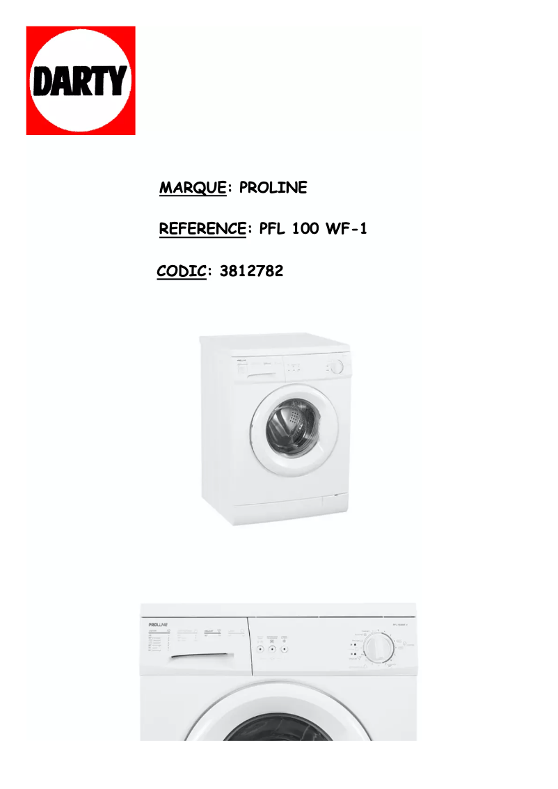 Página nº 1 - Manual de usuario Proline PFL 100