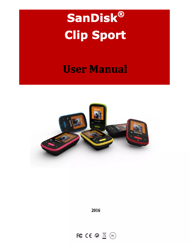 Página 1 del manual Manual de usuario Sandisk Sansa Clip Sport