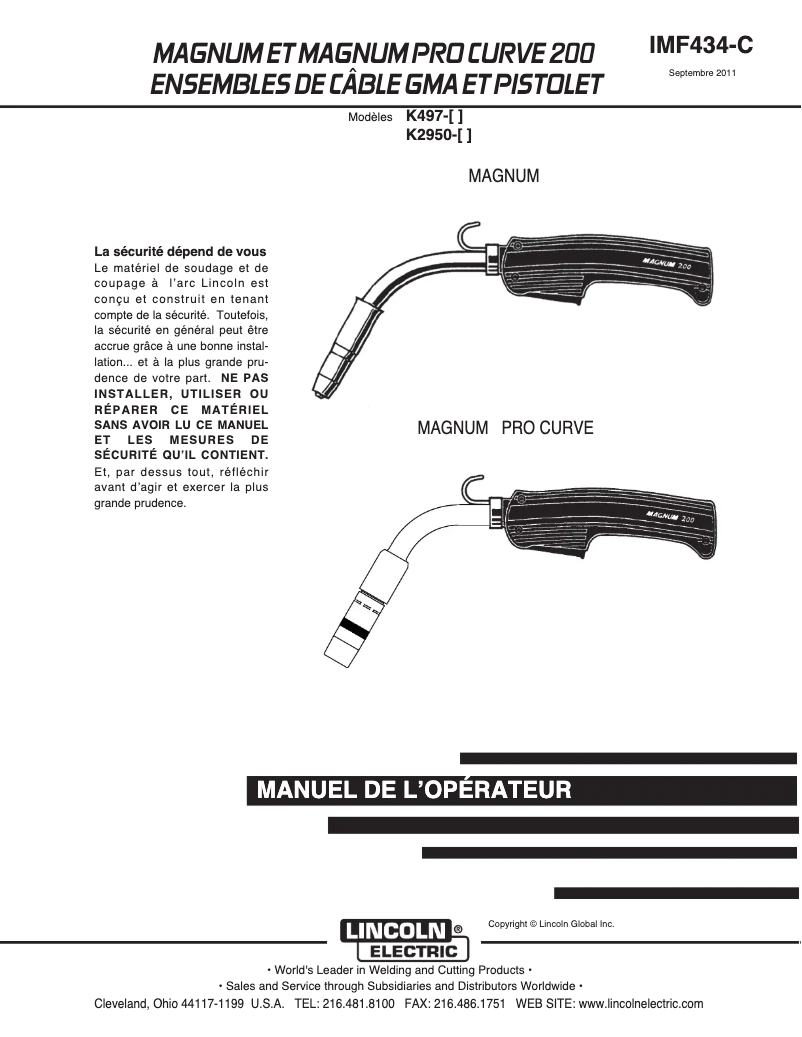 Página nº 1 - Manual de usuario Lincoln Electric Magnum 200