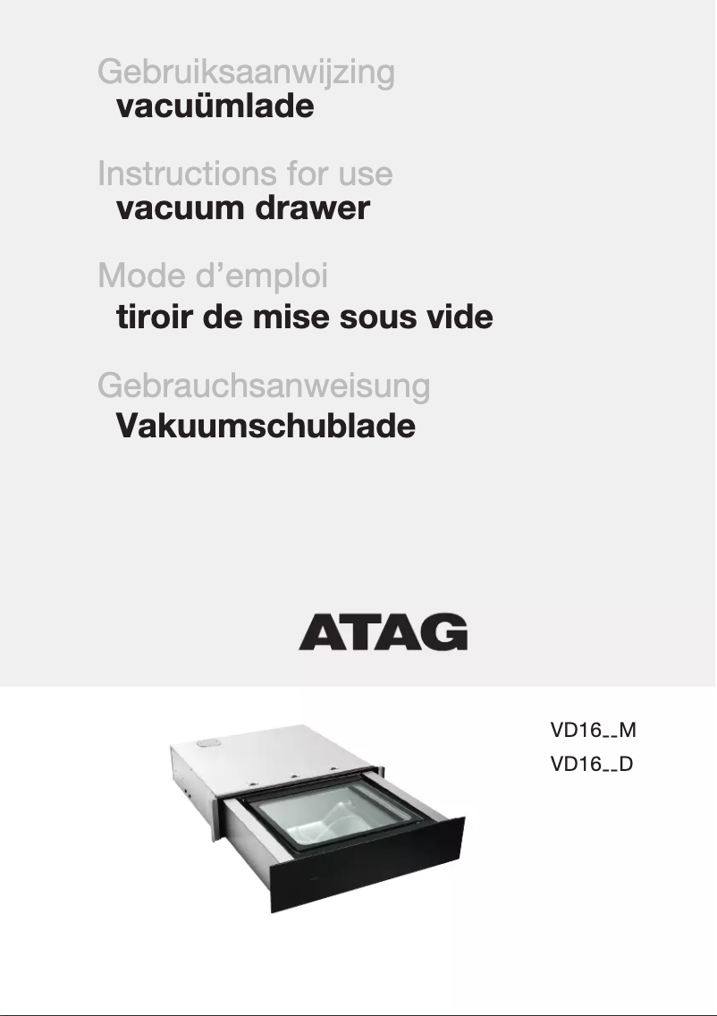 Página 1 del manual Manual de usuario Atag VD16121D