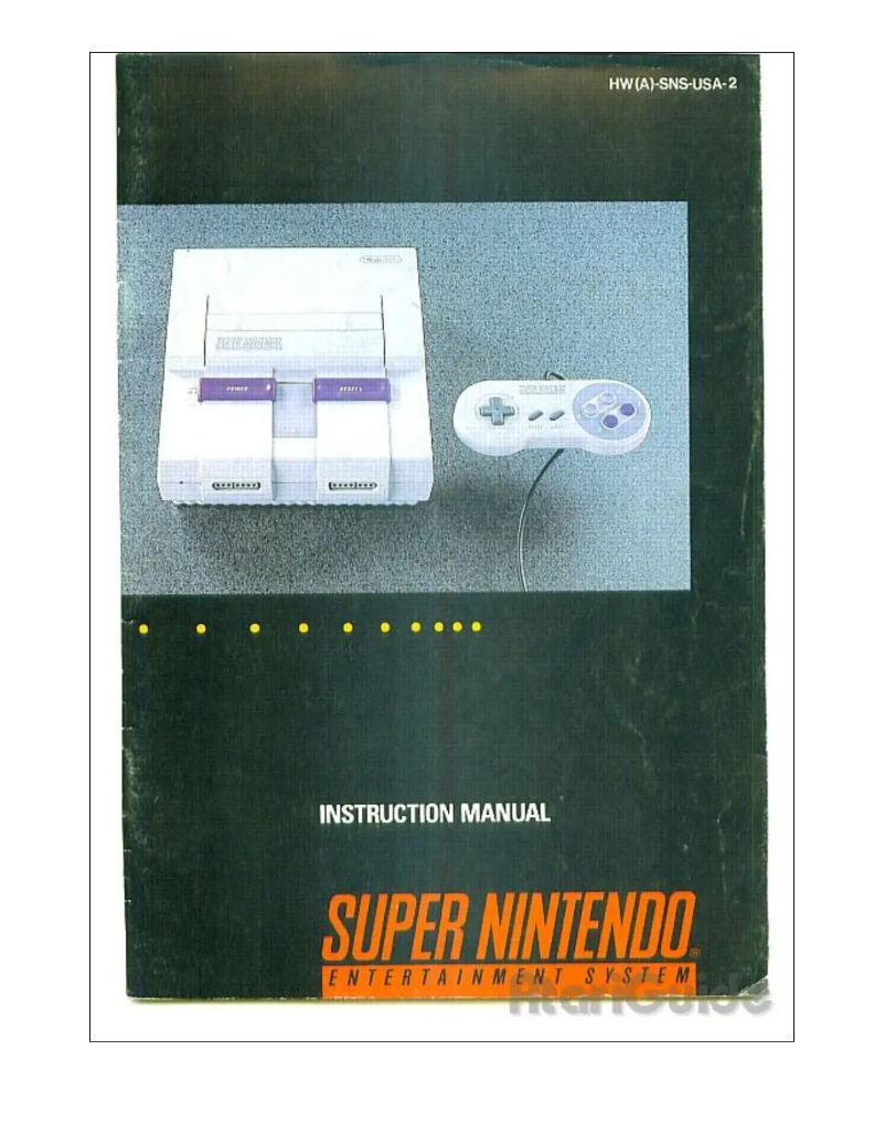 Imagen de la primera página del manual del dispositivo SNES