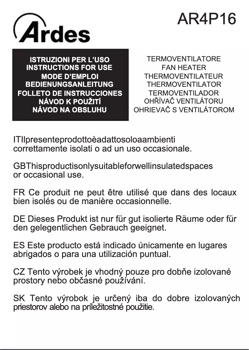 Página nº 1 - Manual de usuario Ardes AR4P16