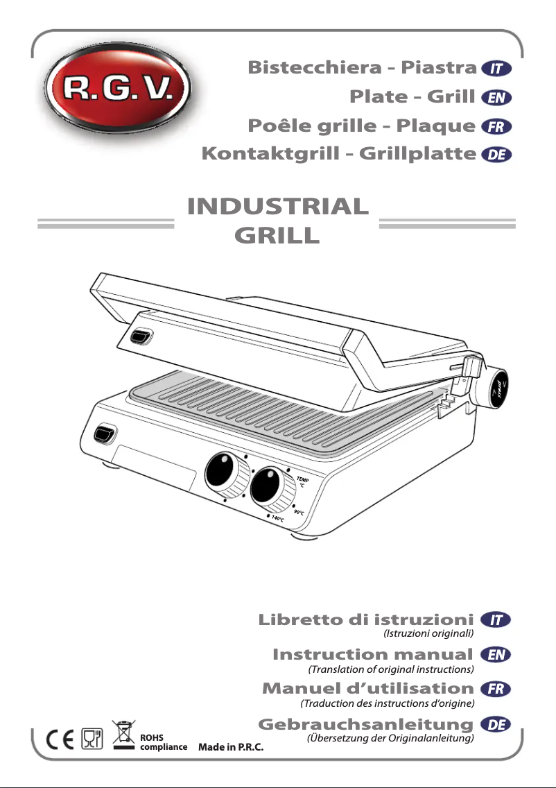 Página 1 del manual Manual de usuario RGV Industrial Grill