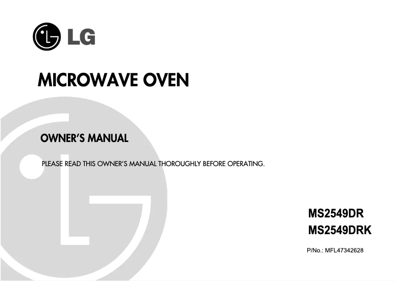 Página 1 del manual Manual de usuario LG MS2549DRK