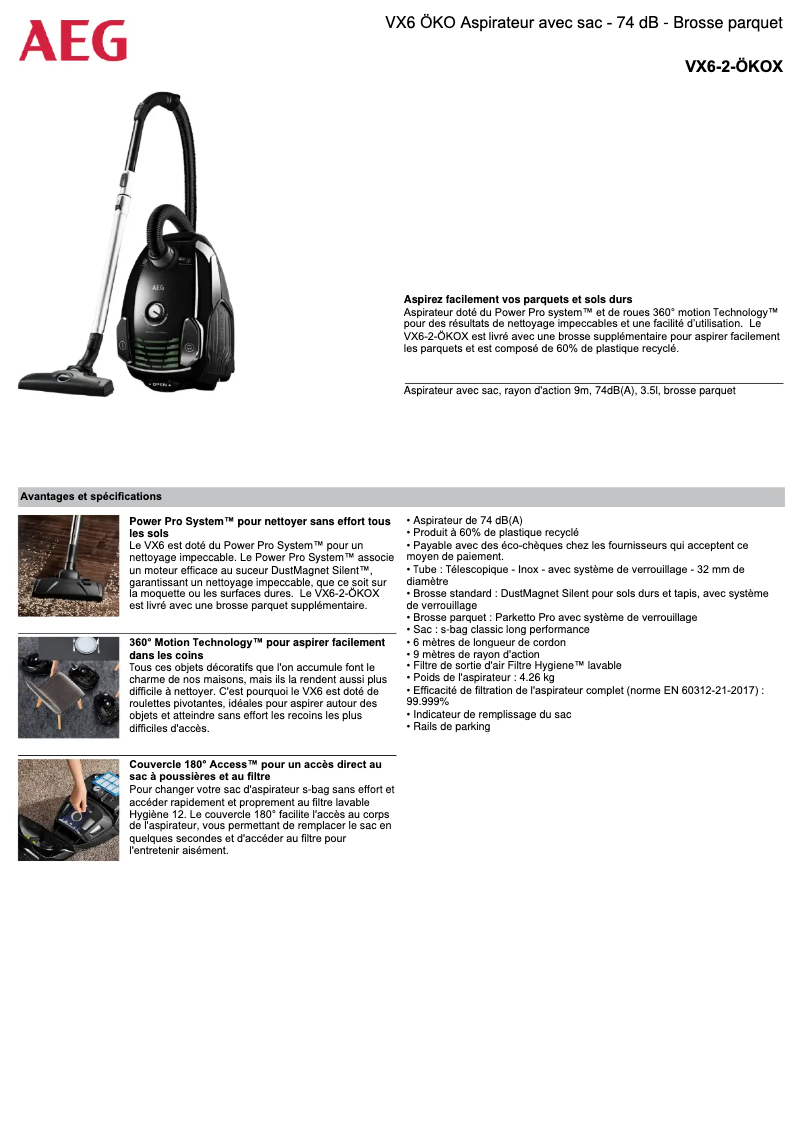 Imagen de la primera página del manual del dispositivo VX6-2-ÖKOX