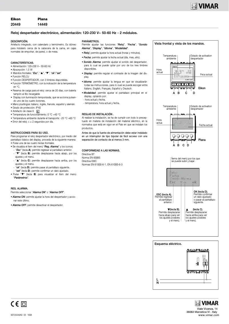 Página 1 del manual Manual de usuario Vimar 14449.SL