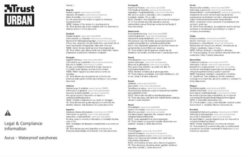 Imagen de la primera página del manual del dispositivo Urban Aurus