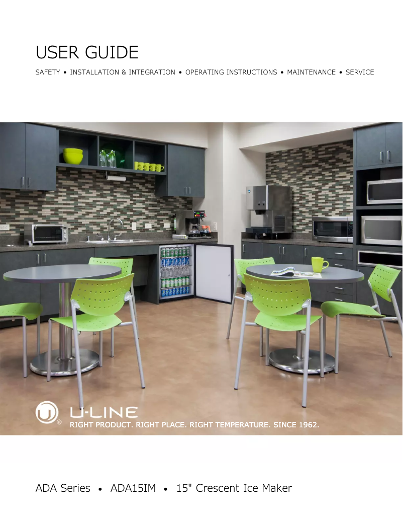 Página 1 del manual Manual de uso y mantenimiento U-Line U-ADA15IMB-00B