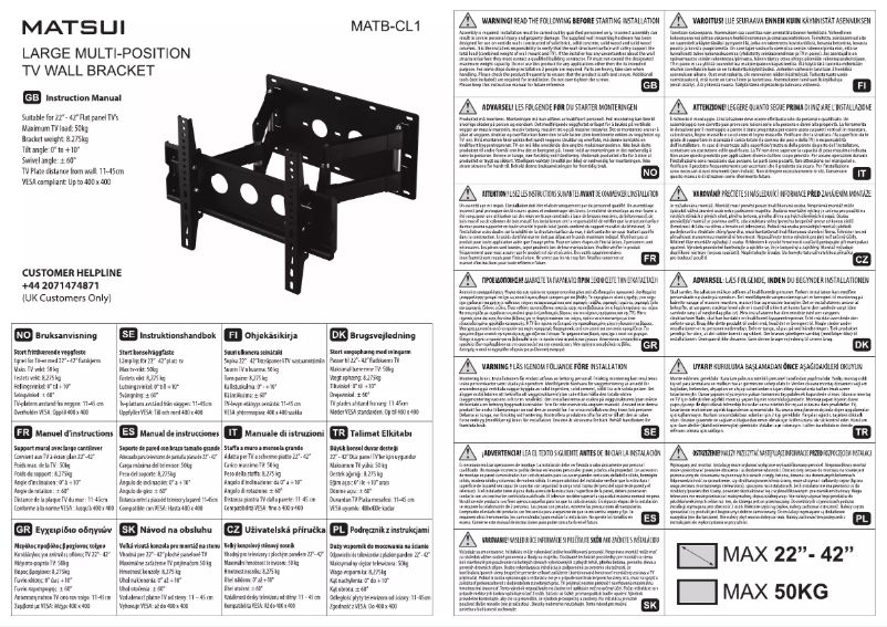 Imagen de la primera página del manual del dispositivo MATB-CL1
