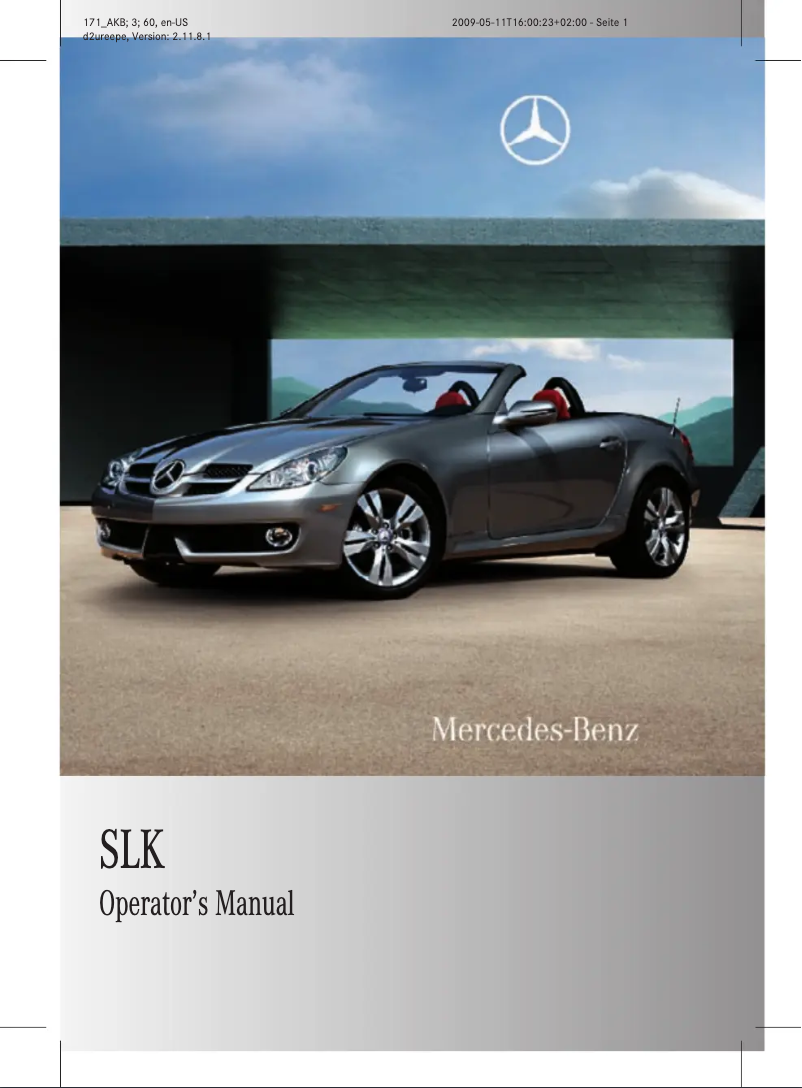 Imagen de la primera página del manual del dispositivo SLK-Class (2011)