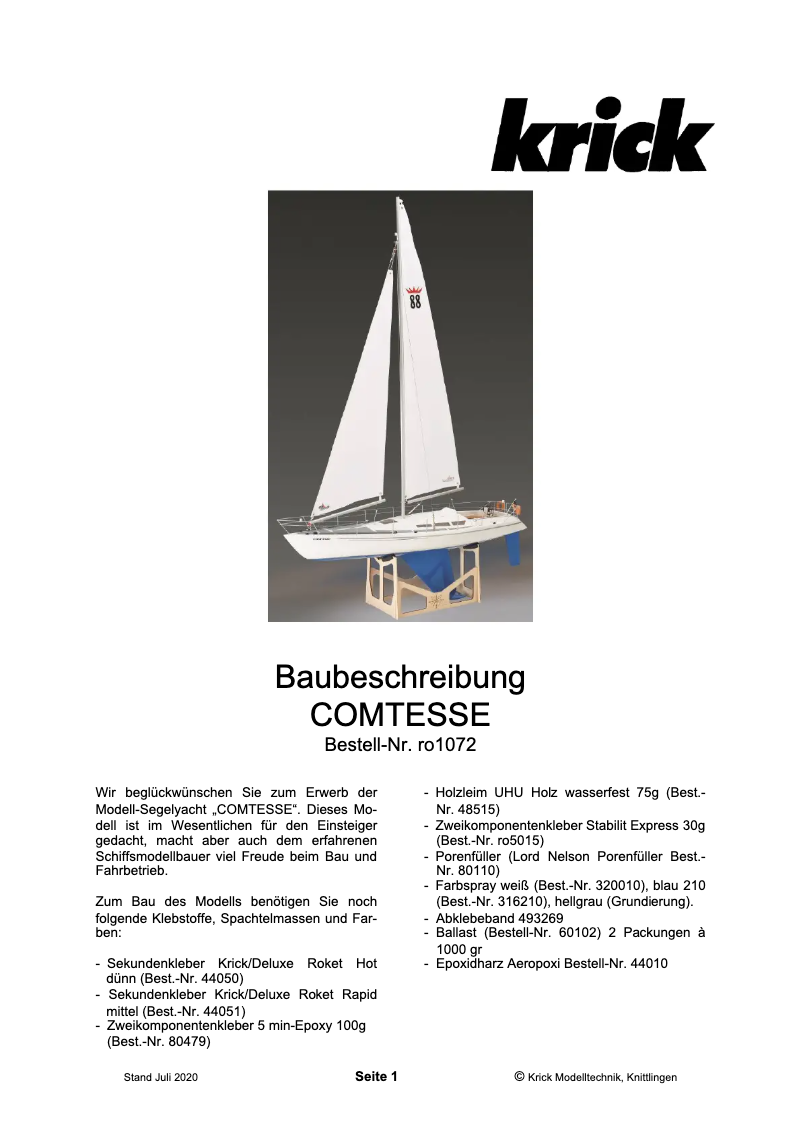 Página nº 1 - Manual de usuario Krick Comtesse