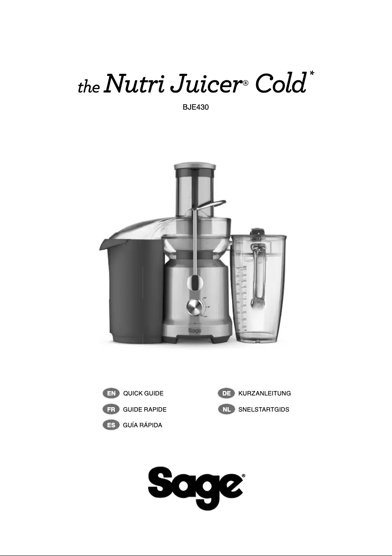 Imagen de la primera página del manual del dispositivo The Nutri Juicer Cold BJE430
