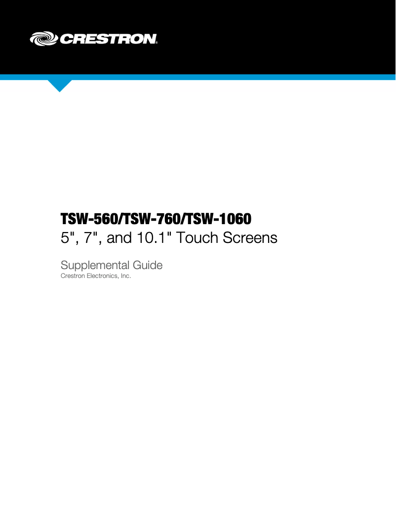 Página 1 del manual Manual de usuario Crestron TSW-560-B-S