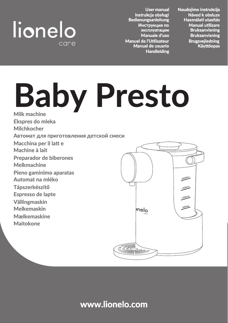 Imagen de la primera página del manual del dispositivo Baby Presto