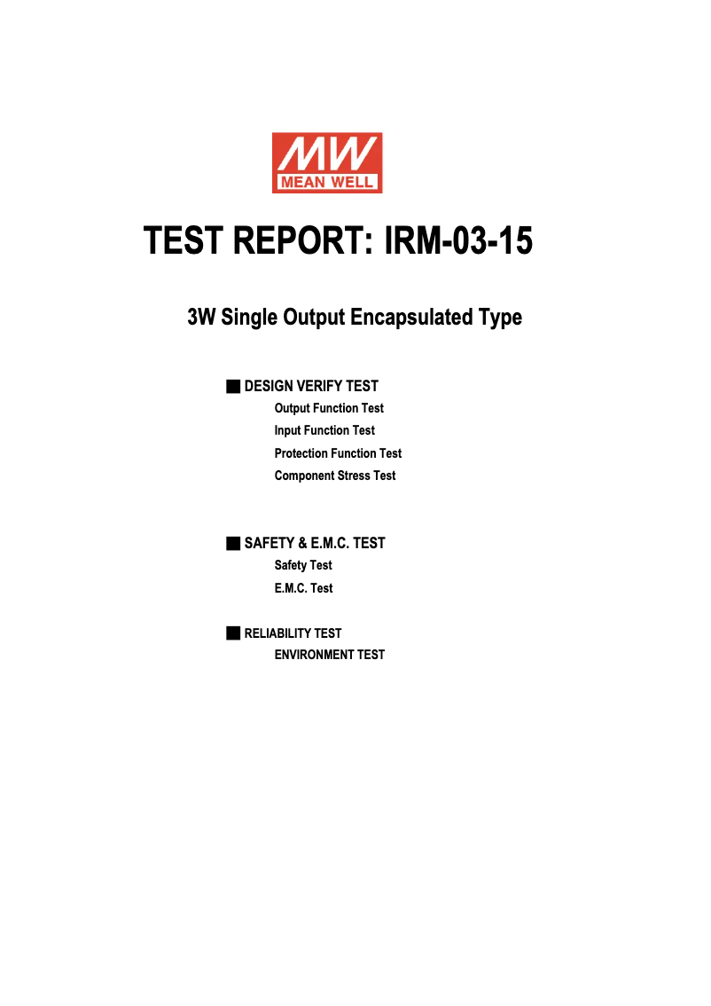 Página 1 del manual Ficha técnica Mean Well IRM-03-15
