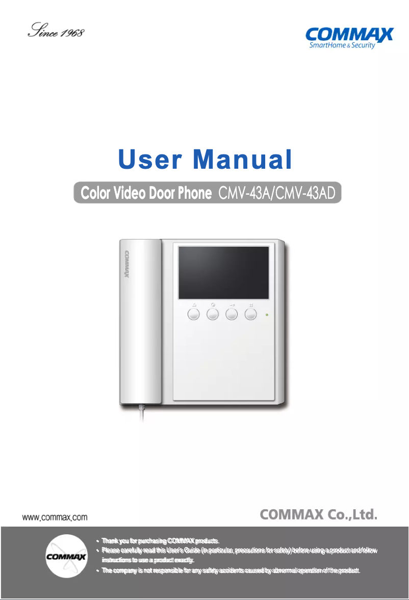 Imagen de la primera página del manual del dispositivo CMV-43A