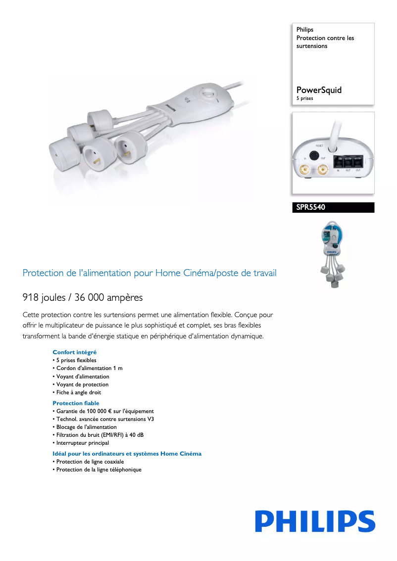 Imagen de la primera página del manual del dispositivo SPR5540