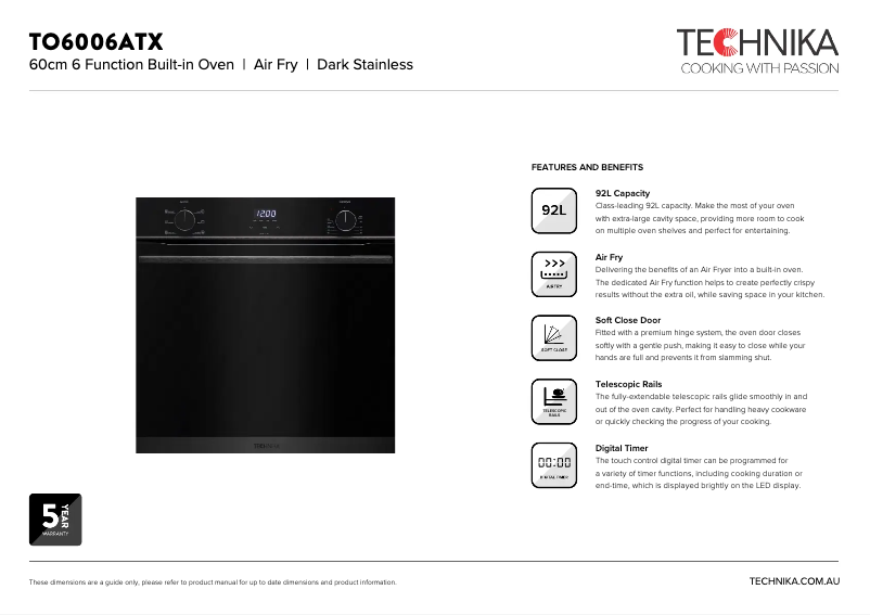 Imagen de la primera página del manual del dispositivo TO6006ATX
