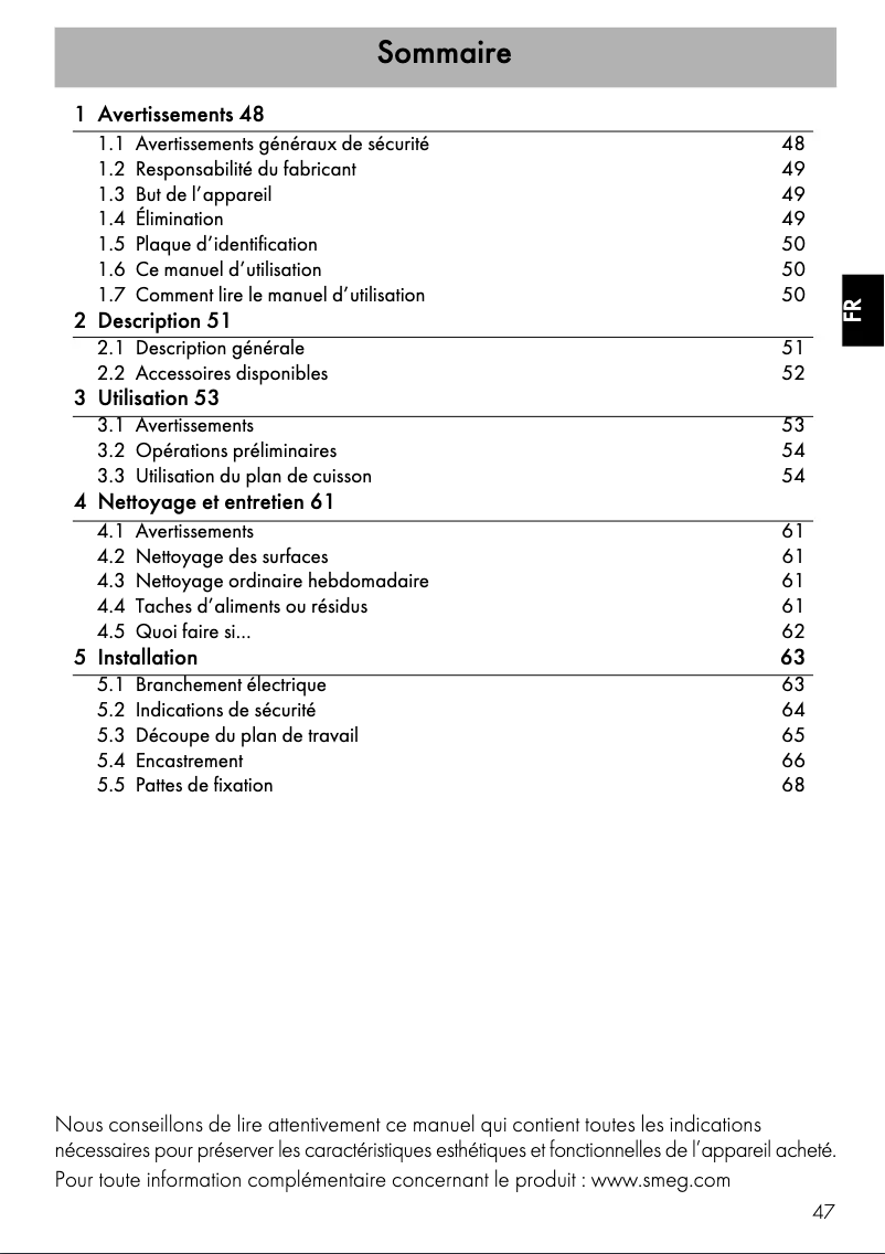 Página 1 del manual Manual de usuario Smeg SI5643D