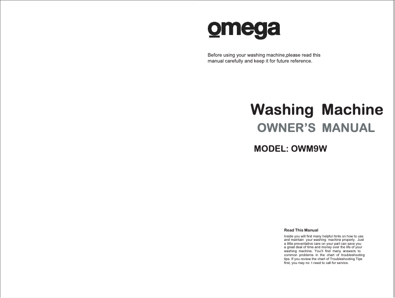 Página 1 del manual Manual de usuario Omega OWM9W