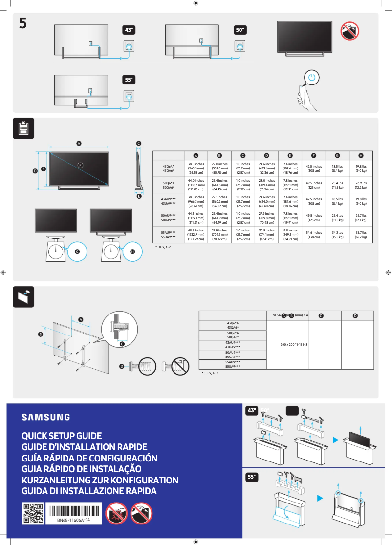 Imagen de la primera página del manual del dispositivo QA43Q60AAK