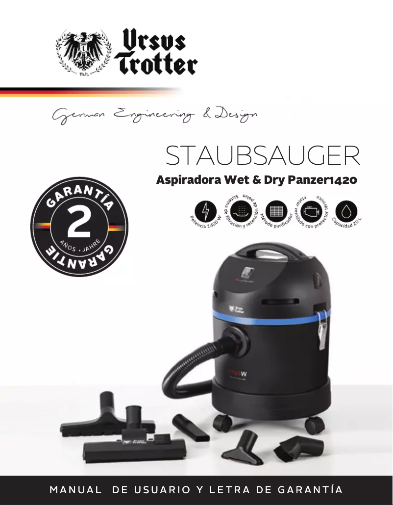 Página 1 del manual Manual de usuario Ursus Trotter Wet & Dry Panzer 1420