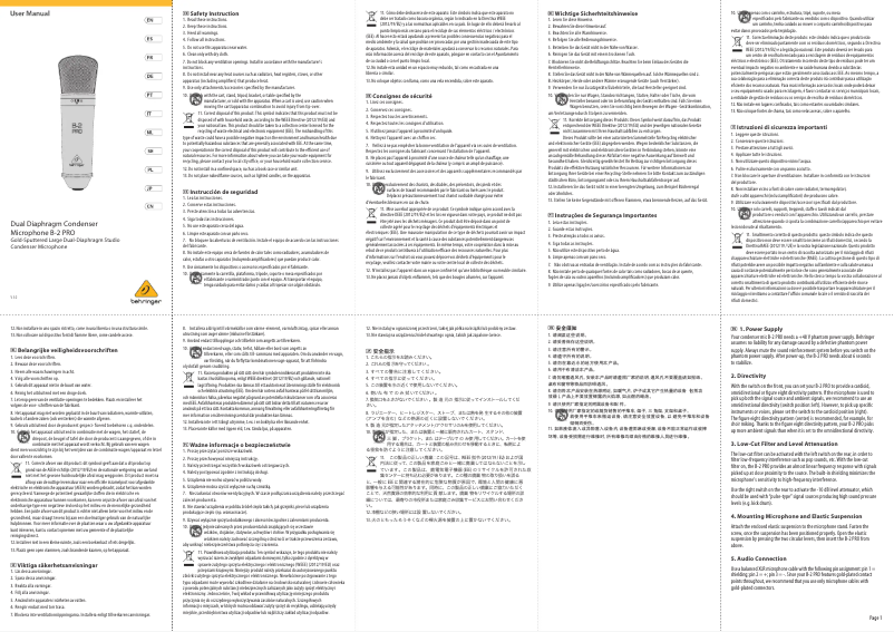 Imagen de la primera página del manual del dispositivo B-2 Pro