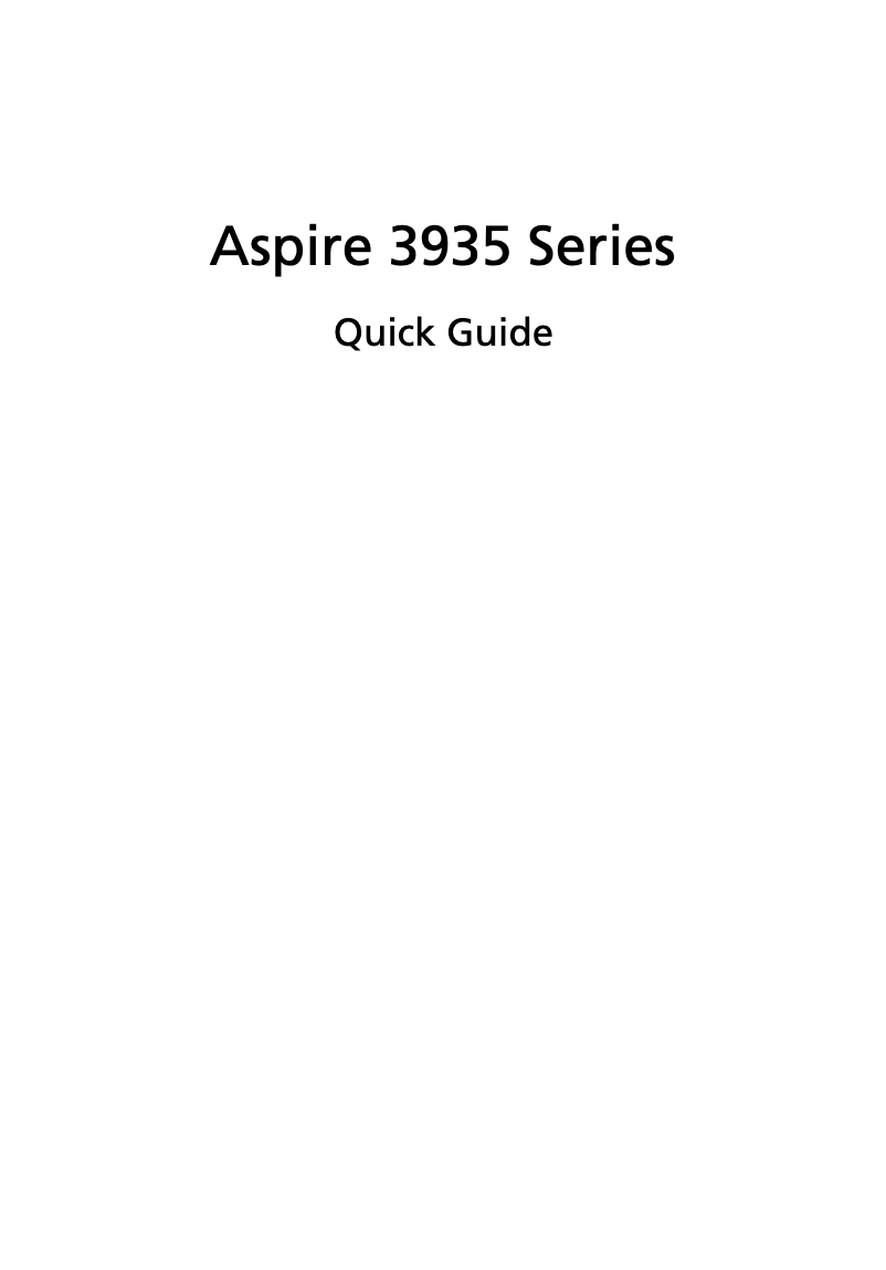 Imagen de la primera página del manual del dispositivo Aspire 3935