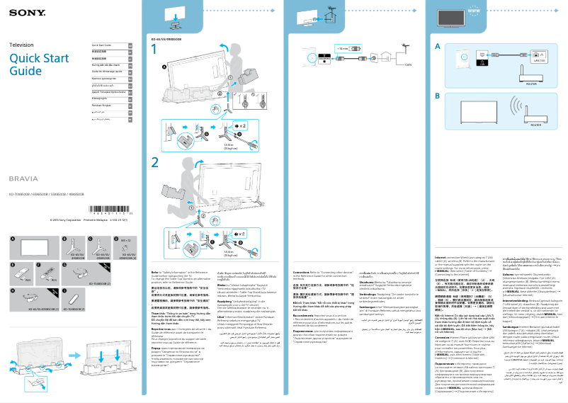 Página 1 del manual Guía de instalación Sony Bravia KD-55X8500B