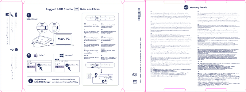 Página nº 1 - Guía de instalación LaCie Rugged RAID Shuttle