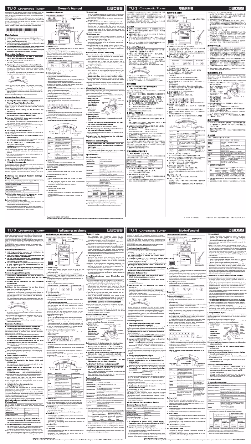 Página 1 del manual Manual de usuario Boss TU-3