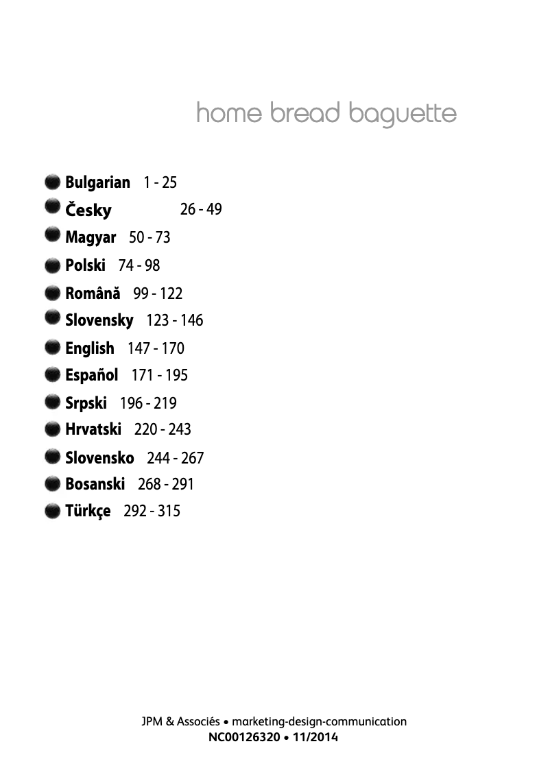 Página 1 del manual Manual de usuario Tefal Home Bread Baguette PF6101