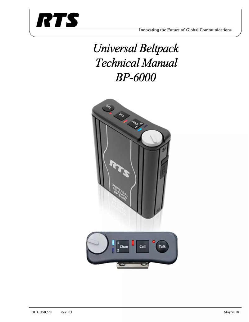 Página 1 del manual Manual de usuario RTS BP-6000