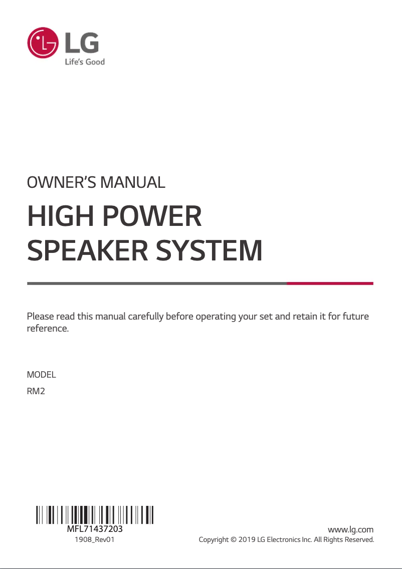 Imagen de la primera página del manual del dispositivo RM2