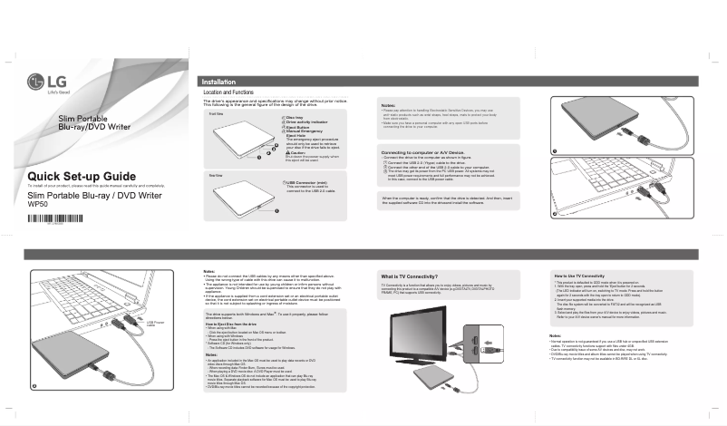 Imagen de la primera página del manual del dispositivo WP50NB40