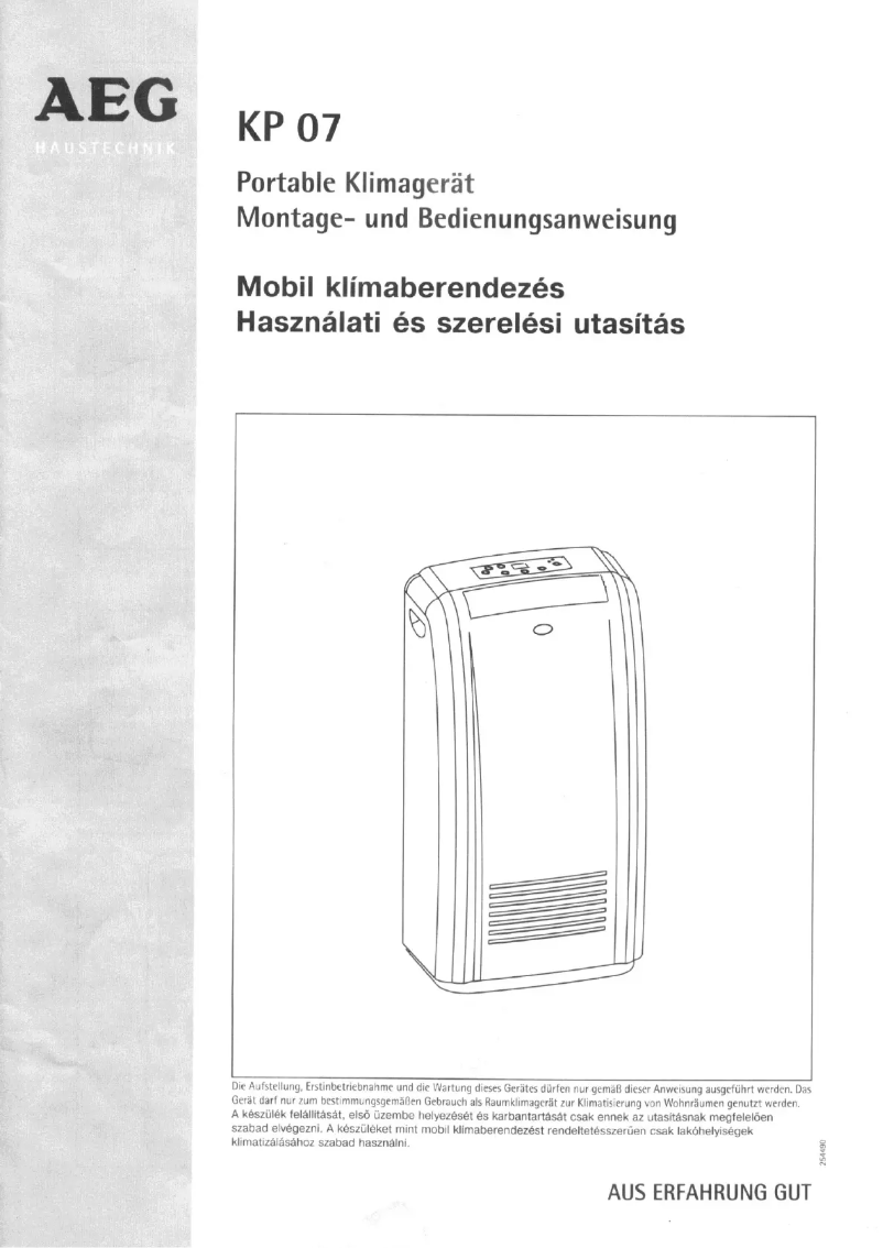 Imagen de la primera página del manual del dispositivo KP 07