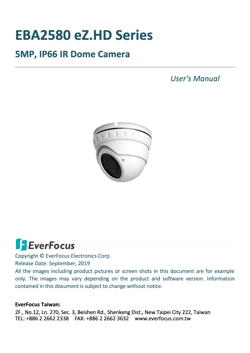 Página 1 del manual Manual de usuario EverFocus EBA2580