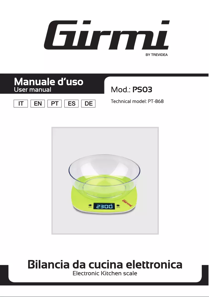 Página 1 del manual Manual de usuario Girmi PS03