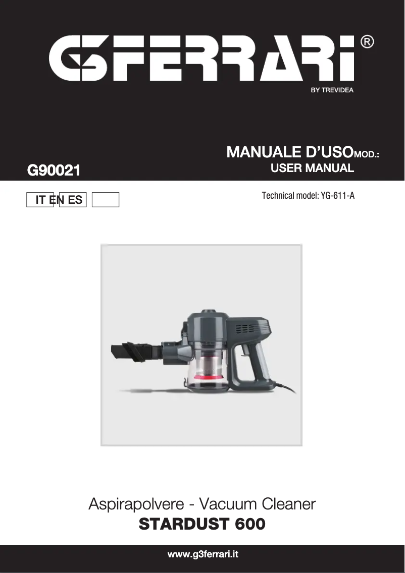 Página 1 del manual Manual de usuario G3 Ferrari Stardust 600 G90021