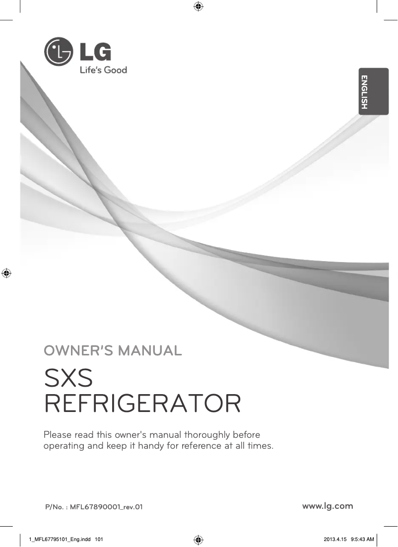 Imagen de la primera página del manual del dispositivo GSP545NSQZ