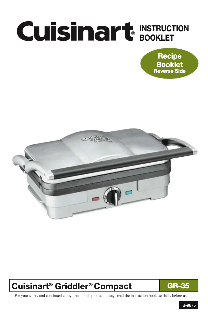 Imagen de la primera página del manual del dispositivo Griddler Compact GR-35