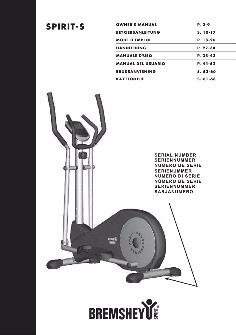 Página 1 del manual Manual de usuario Bremshey Spirit-S