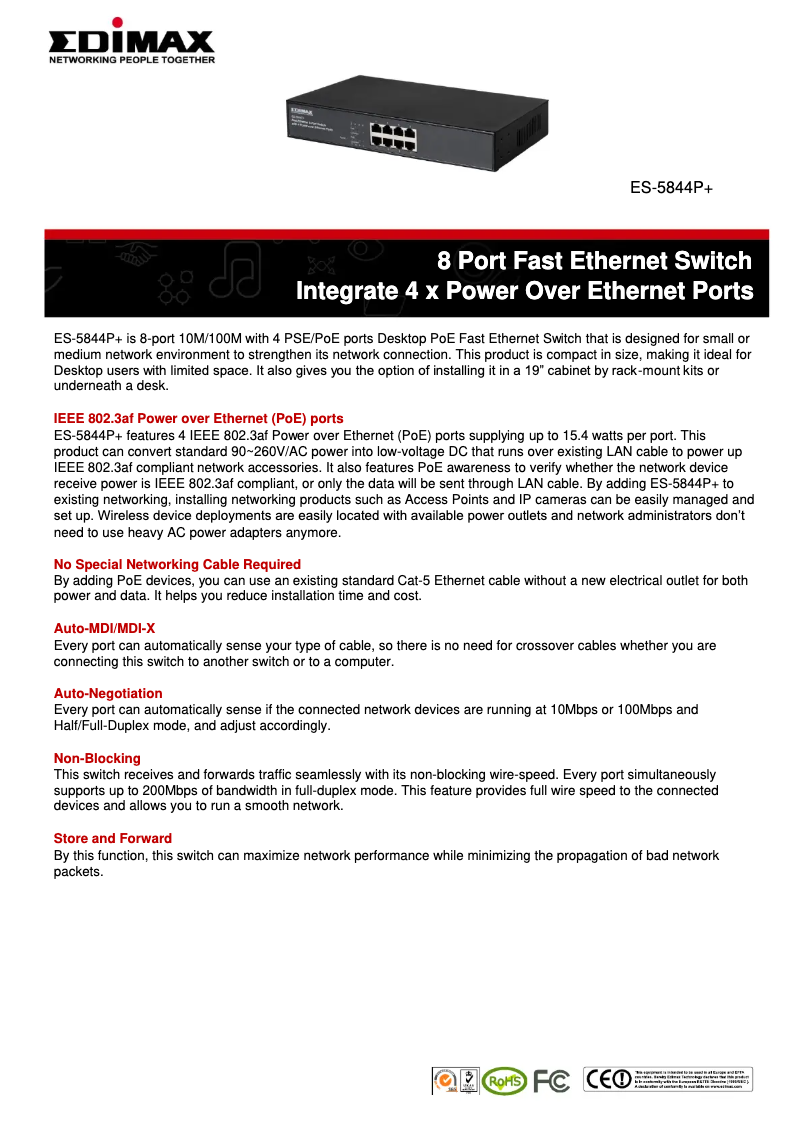Página nº 1 - Ficha técnica Edimax ES-5844P